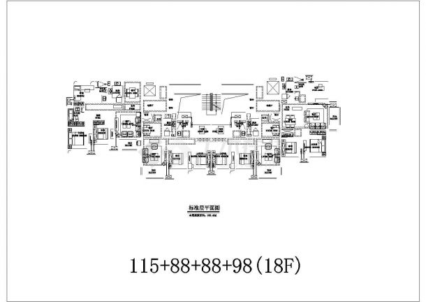 万科徐州18层住宅楼全套施工设计cad图纸(含各层平面图)