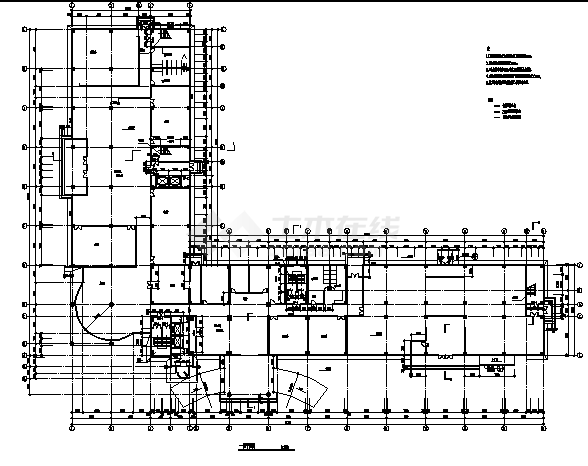 昆明某17层l型办公楼建筑设计施工cad图纸