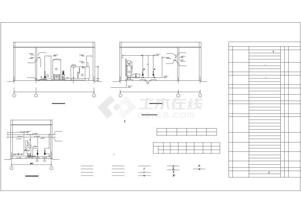 某地区室外管网及锅炉房管道设计施工cad图纸