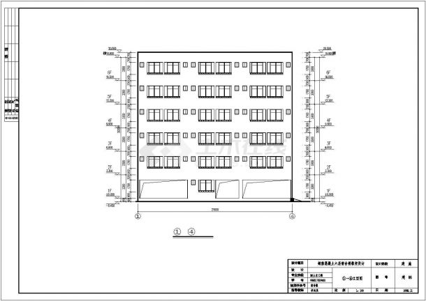 6层框架结构学生宿舍楼全套建筑结构设计cad图纸,其中包含:各层平面图