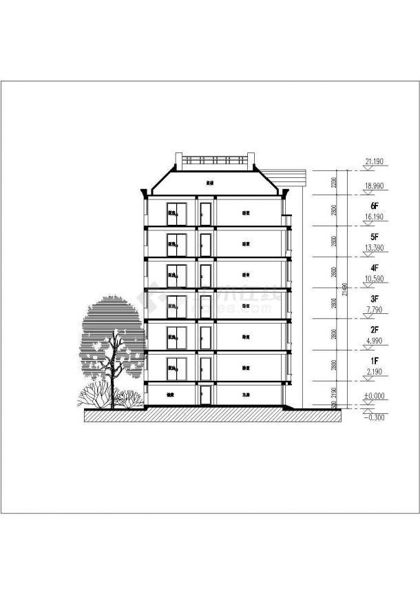 住宅楼及沿街店面全套装修施工cad图纸含平面图立面图