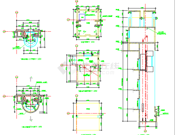 某商场观光电梯cad设计完整详图