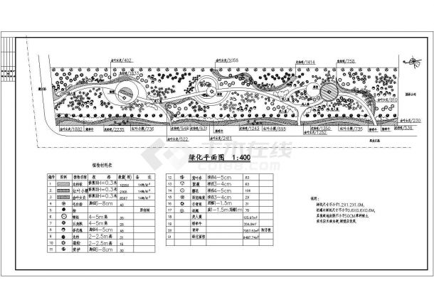 参天园林公司在上海市崇明区乡村最美某道路旁绿化施工图