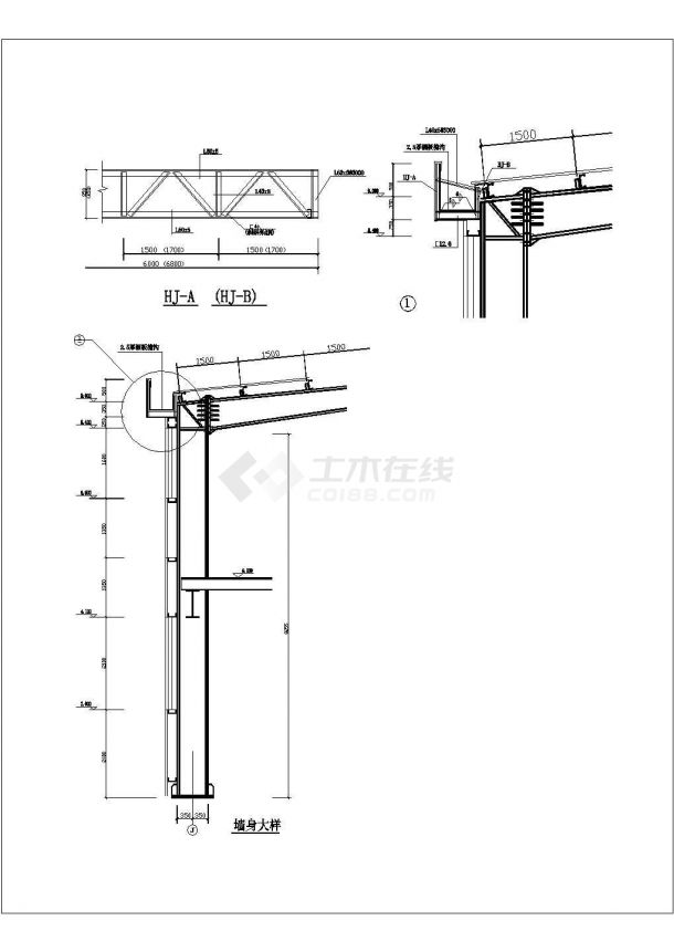 经典檐口和檐沟天沟及雨棚设计cad施工大样图