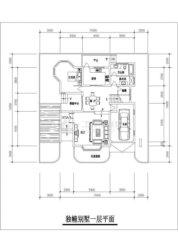 合肥市某别墅区320平米3层砖混结构单体别墅平面设计cad图纸