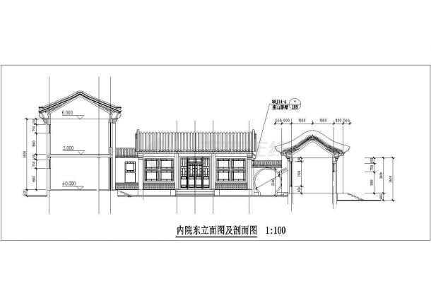 北京市房山区某现代村镇2层砖混结构四合院式民居楼建筑设计cad图纸