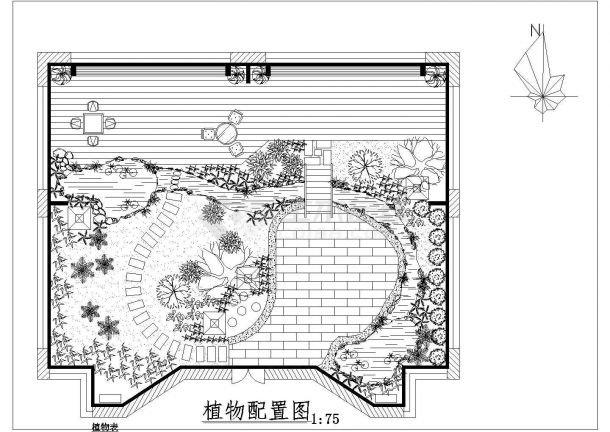 北京市海淀区某高层商务大厦屋顶花园总平面设计cad图纸