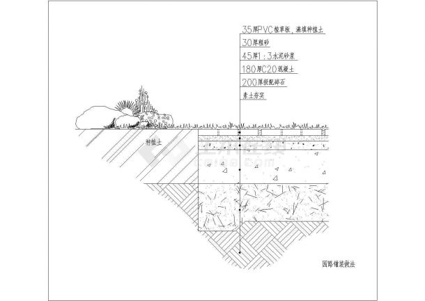 某园路铺装做法cad详细构造施工图