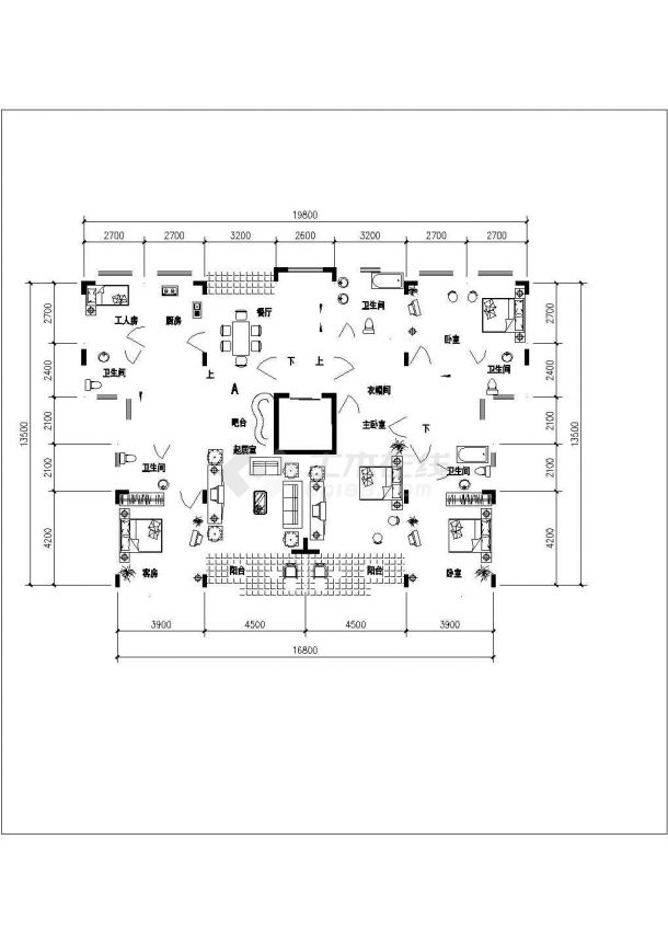 [方案]25个板楼及转角组合户型平面图
