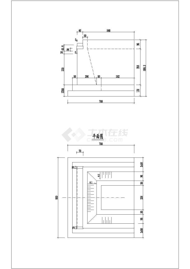 全长24米下部u型桥台独立小桥施工图设计