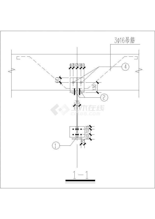[节点详图]吊车梁单轨吊节点设计cad图