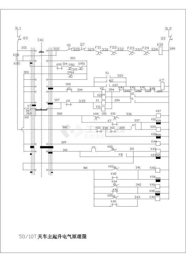 5010t天车主起升电气原理图