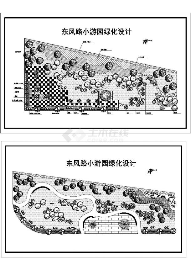 小游园绿化设计cad平面图