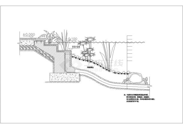 某地区多种小品景观设计施工详图(花钵,驳岸,台阶)