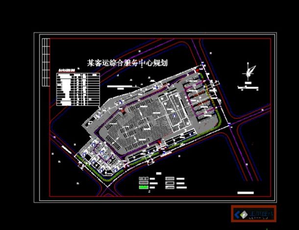 某汽车站总平图(总平面布置)