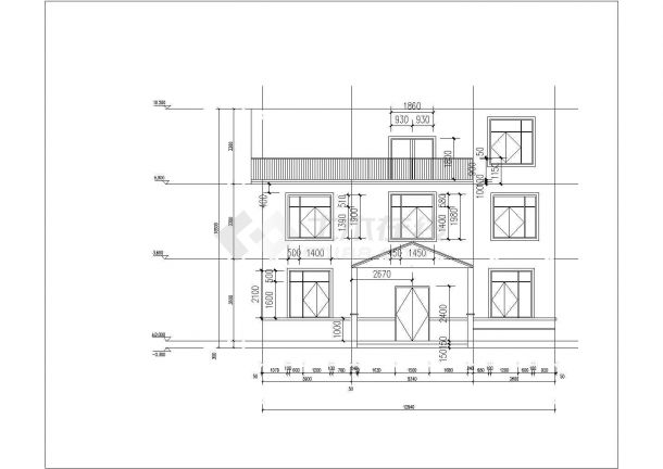 某小区三层住宅建筑设计户型平面图
