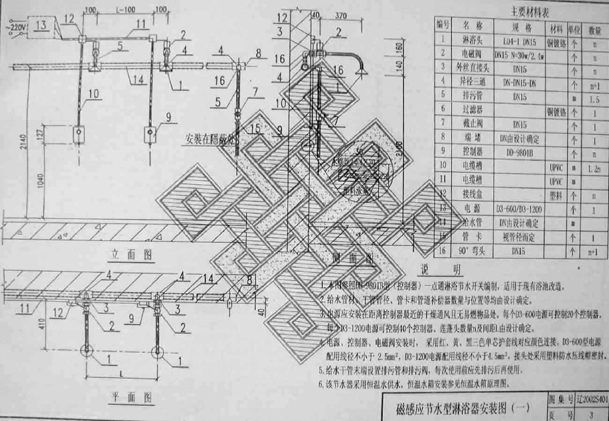 辽2002s401节水型卫生器具安装图(一)