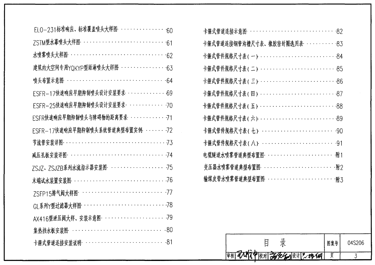 04s206自动喷水与水喷雾灭火设施安装