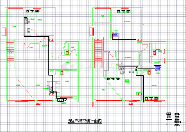 某住宅家用中央空调系统cad施工设计图纸