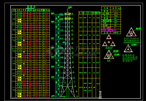某经典实用塔架结构cad施工设计图