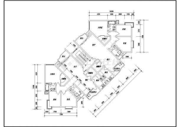 某地小区多层住宅转角户型图(共4张)