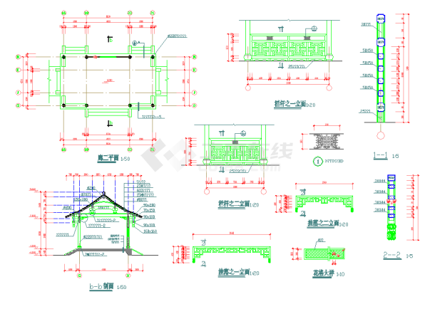 某地区大型古建长廊建筑设计施工图