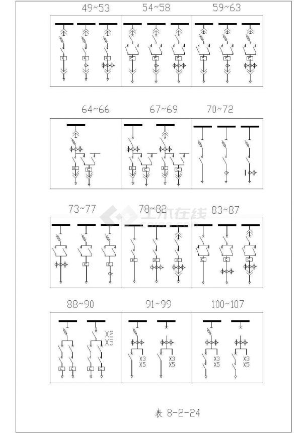 低压开关柜cad基础详图_建筑电气图例符号节点图_土木