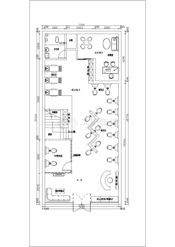 某地大型顶级美容美发店建设施工图