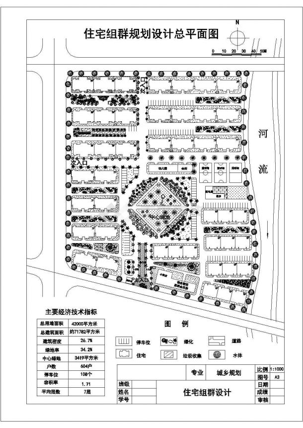 比较受欢迎的住宅小区建筑规划总平面图