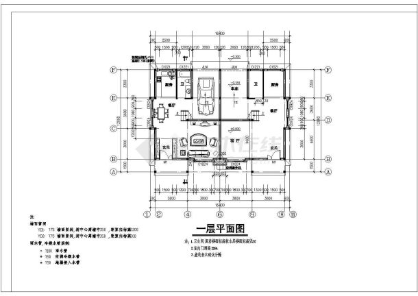 某市村民多层住宅通用图纸标注详实