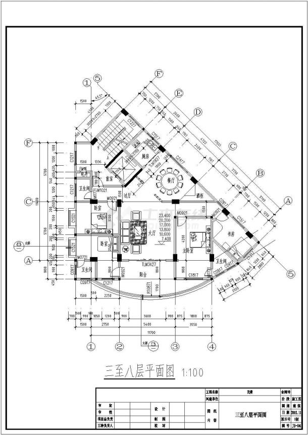 楼建筑cad设计施工图-图一本图纸为某地9层平民楼建筑cad设计施工图