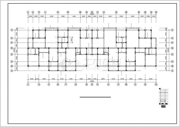 全套异形柱框架结构七层住宅楼设计图纸