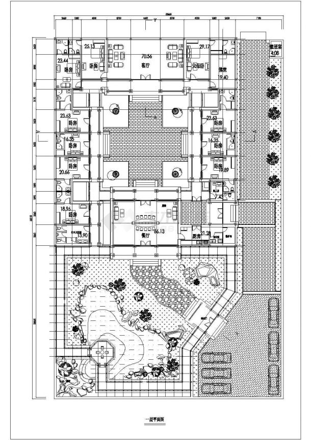 某地区经典四合院设计cad详细施工图纸带效果图