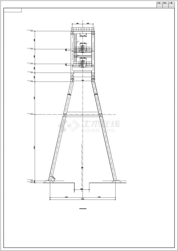 双斜撑式多绳提升钢井架空间框架结构施工图