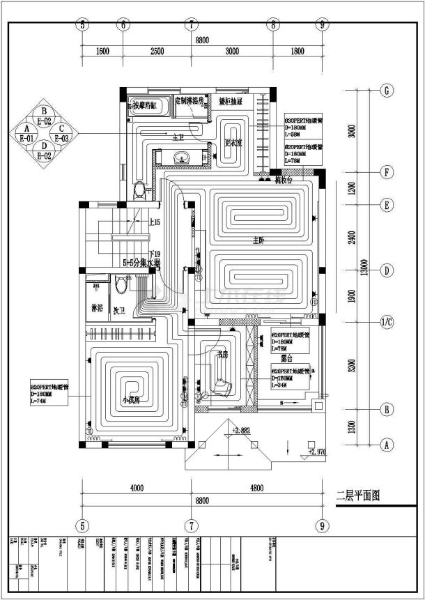 上海高档别墅暖通空调设计施工图地源三联供净水系统