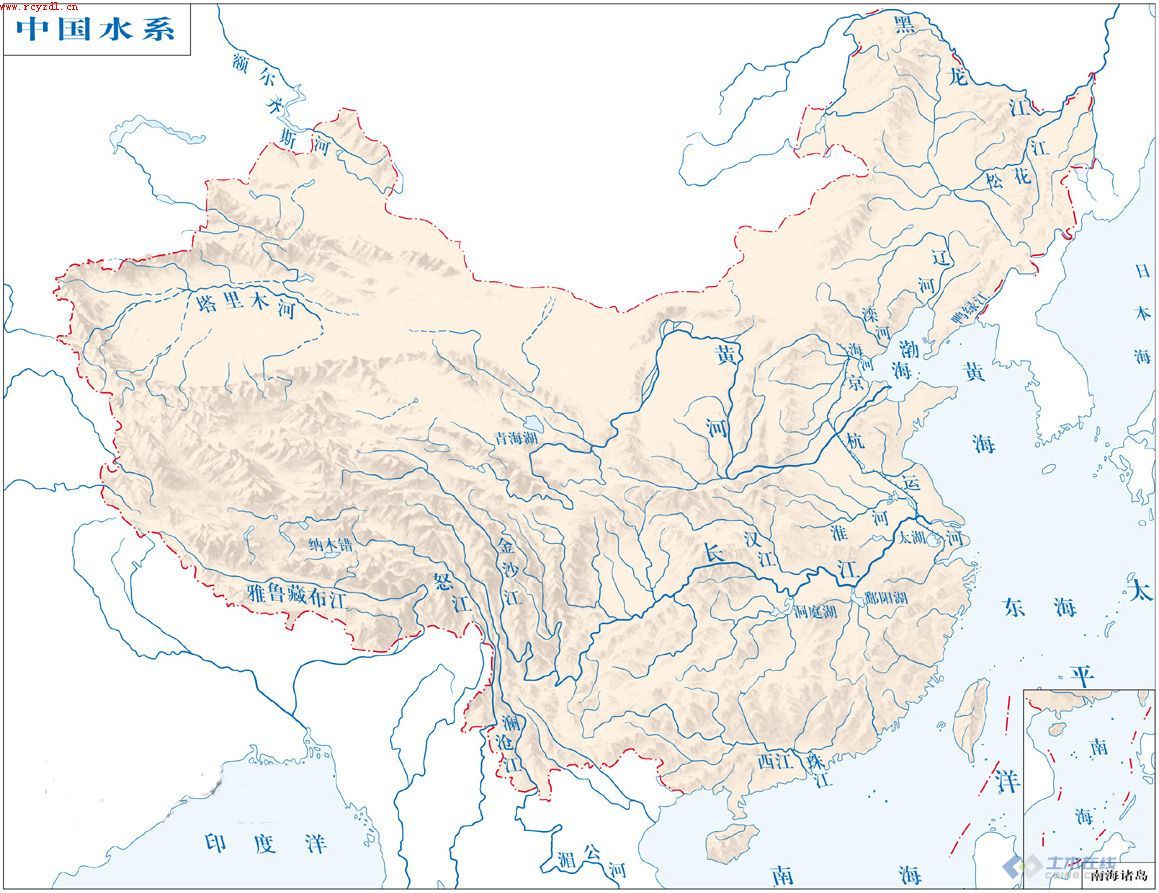我国水系,山脉,地势图