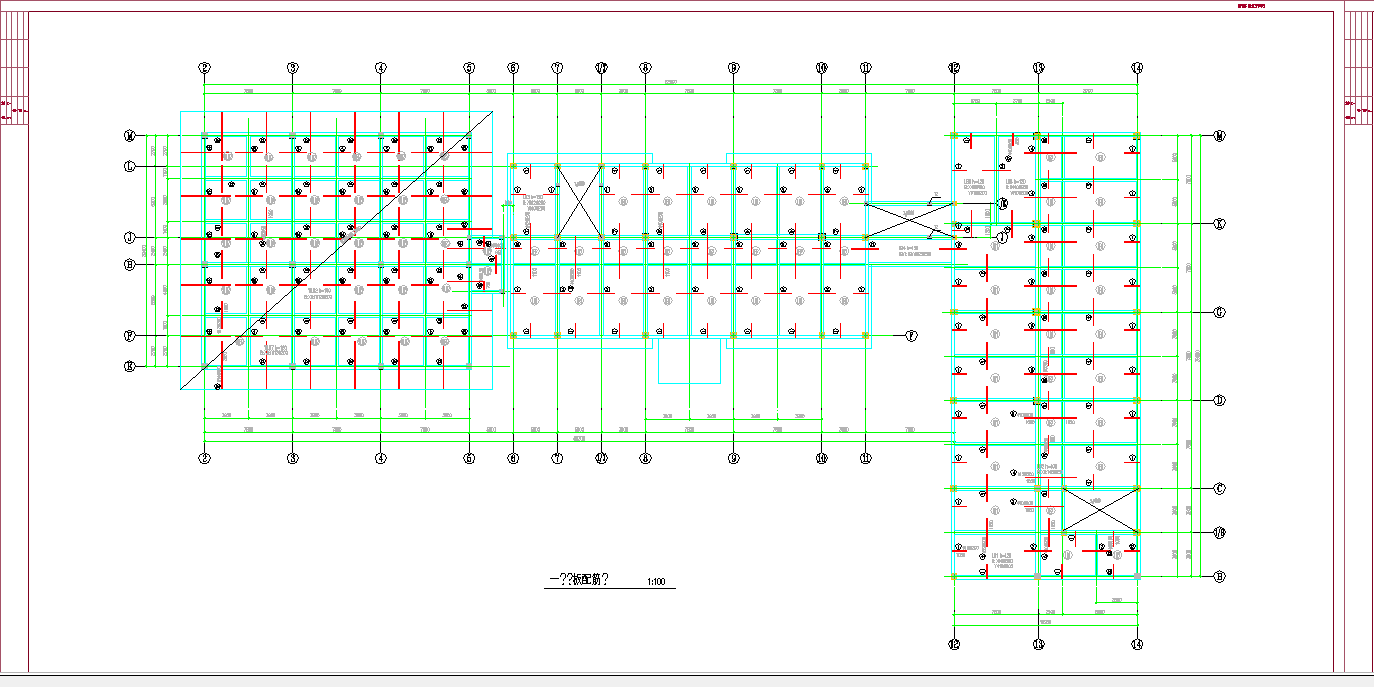 某地某水利枢纽工程综合楼结构图CAD图纸
