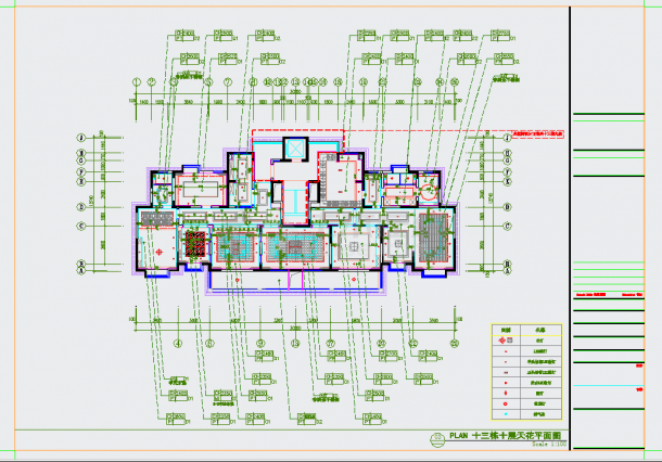 西安核心地段新中式风格四居室装修施工图CAD图纸-图二