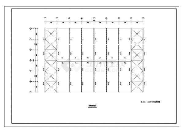 泉州市荣鑫机械公司钢结构厂房CAD平面图-图二