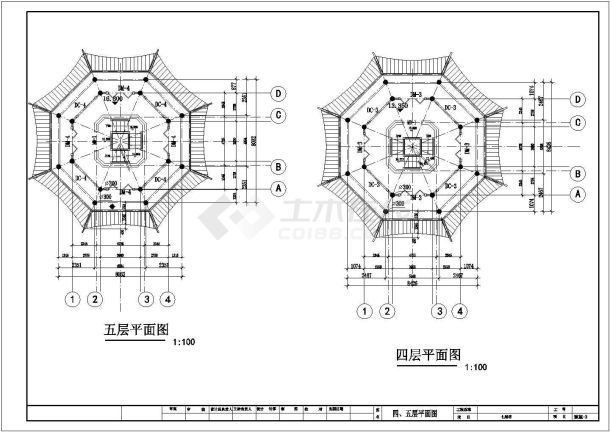 七层仿古佛塔详细建筑施工图-图二