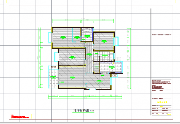 某地三室两厅设计方案图纸-图一
