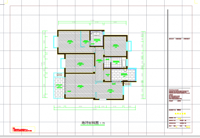 某地三室两厅设计方案图纸_图1