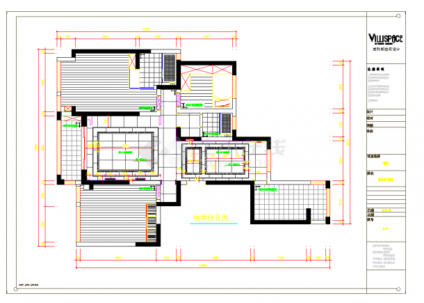 常熟现代奢华三室两厅公寓设计施工图CAD图纸-图二