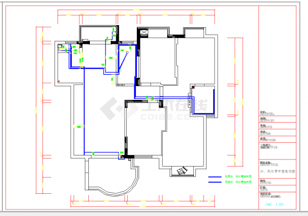 广州110平米现代三室两厅装修图CAD图纸-图二