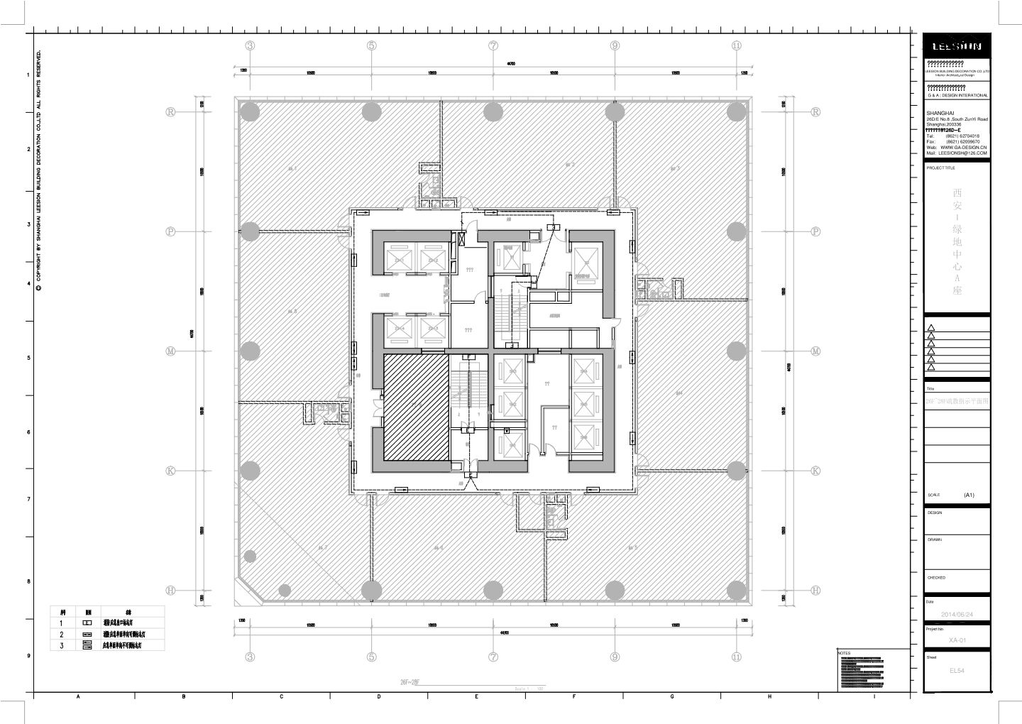 26F至28F疏散指示平面图