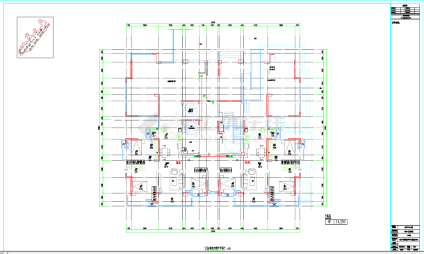 某地6号楼电气平面系统图CAD图纸-图二