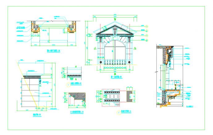 某地欧式建筑窗详图CAD图纸_图1