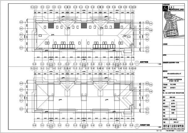 龙岩多层三拼别墅详细建筑施工图-图一