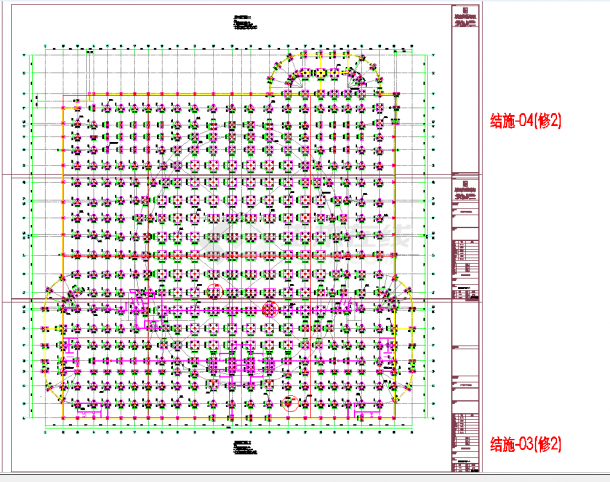 某地滨江体育中心地下室结构施工图CAD图纸-图二