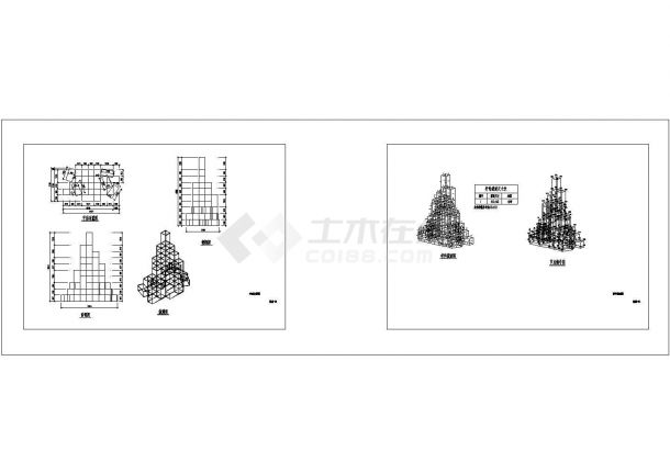 某展台临时造型木结构-图二